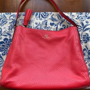 Kate Spade New York Poppy Red Pebble Leather Purse